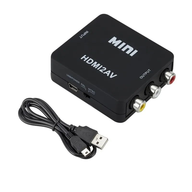 Hot Sale HDMI To RCA AV/CVBS Adapter HD Video Converter Box HDMI to RCA AV/CVSB L/R Video 1080P Mini HDMI to AV Support NTSC PAL images - 6