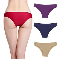 womens sexy simple seamless low waist underwear sexy breathable comfortable thin solid color briefs