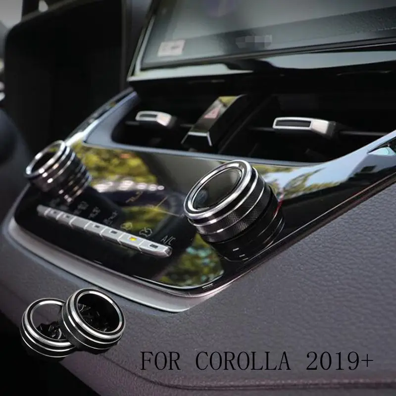 

Air Conditioning Knob Decorative Cover Ring Adjust Trim Cover Sline Sport Car Styling For Toyota Corolla 2019 20 21Accessories