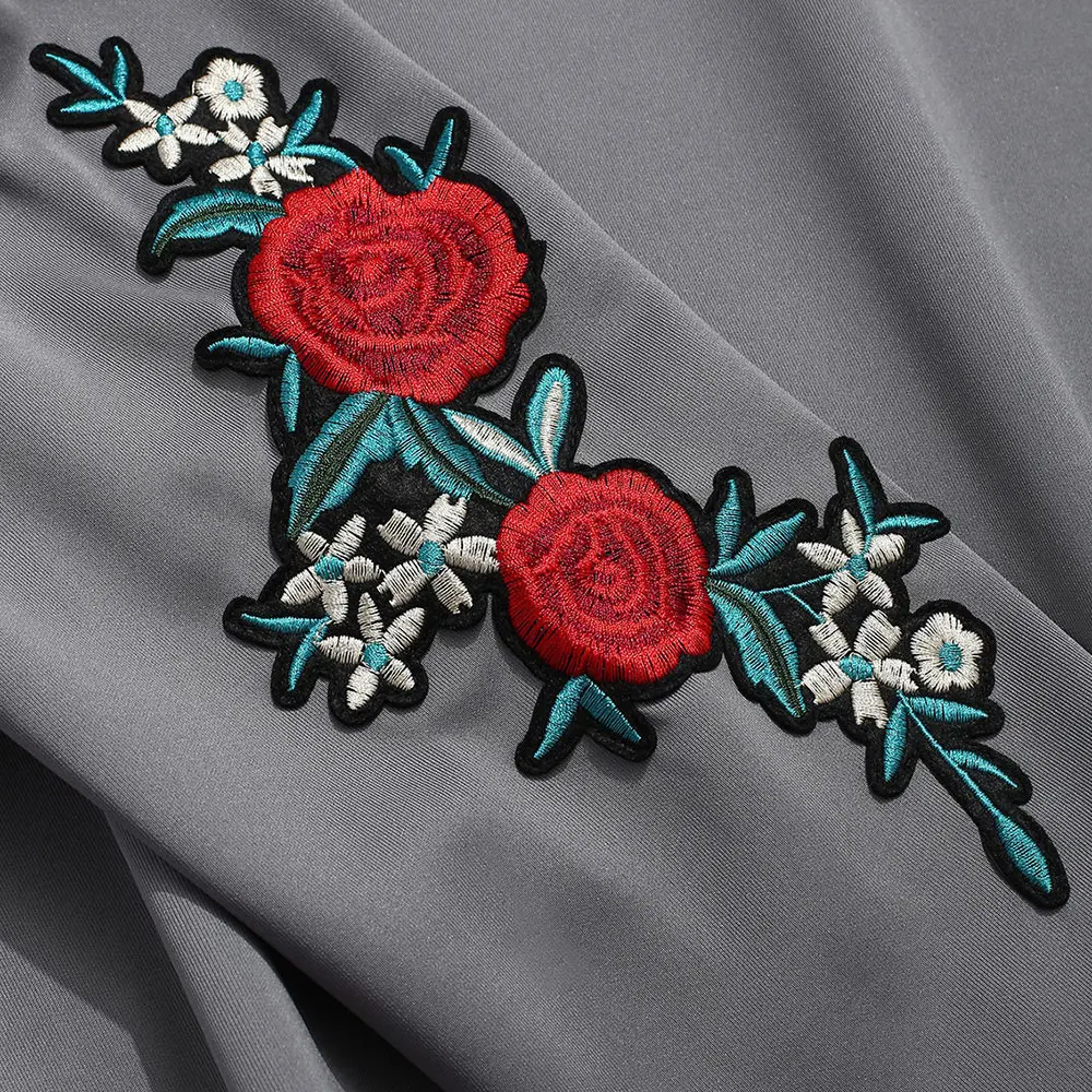 ZAFUL/пуловер с вышивкой и аппликацией на рукавах толстовка длинными рукавами