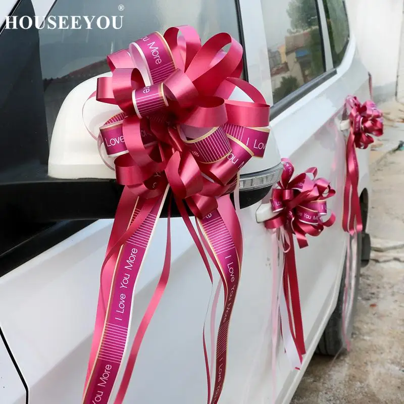 10 шт./лот искусственные цветы DIY свадебное украшение автомобиля цветок лента бант