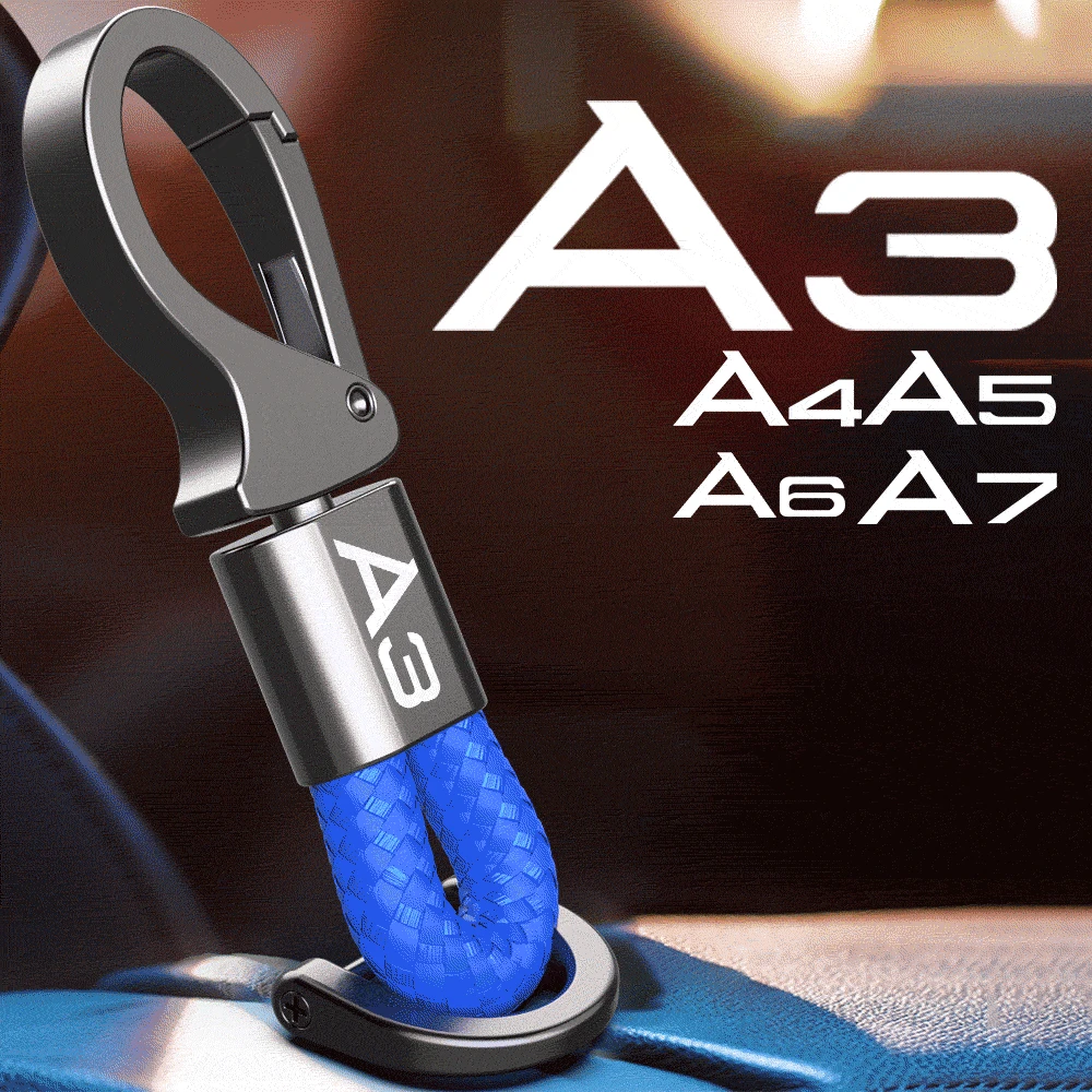 Брелок для ключей GEJOYS, брелок для ключей Audi A3, A4, A5, A6, A7, A1, кожаный брелок для ключей от потери, брелок для автомобиля Audi - изображение
