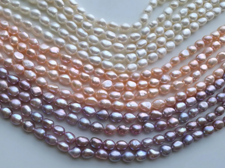 AAA Свободные бусины пресноводный жемчуг белый/розовый/фиолетовый барочный