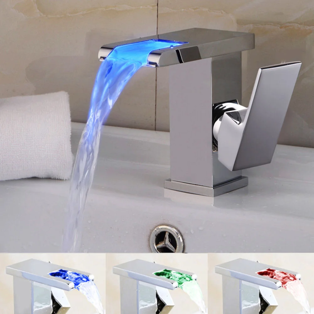 

LED Bathroom Lavatory Sink Waterflow with Hose