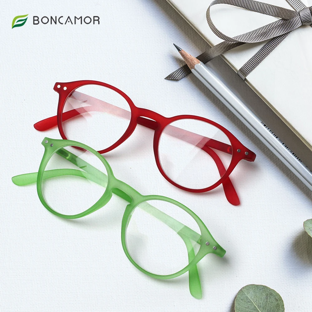 

Boncamor Ladies Reading Glasses Spring Hinge Fashion Readers for Women