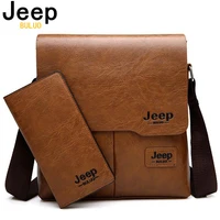 jeep buluo mans bag 2pcset men leather messenger shoulder bags business crossbody casual bags famous brand male drop shipping