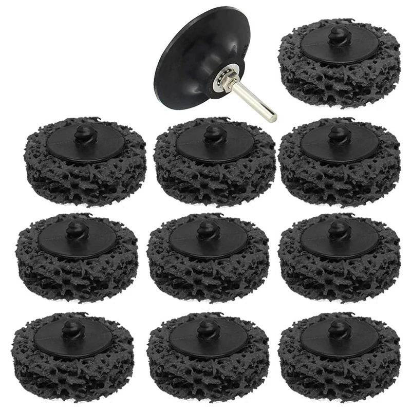 

TOP 2 Inch Cleaning & Stripping Quick Change Sanding Disc Remove Paint Rust and Oxidation 10Pcs Disc + 1Pcs Disc Pad Holder