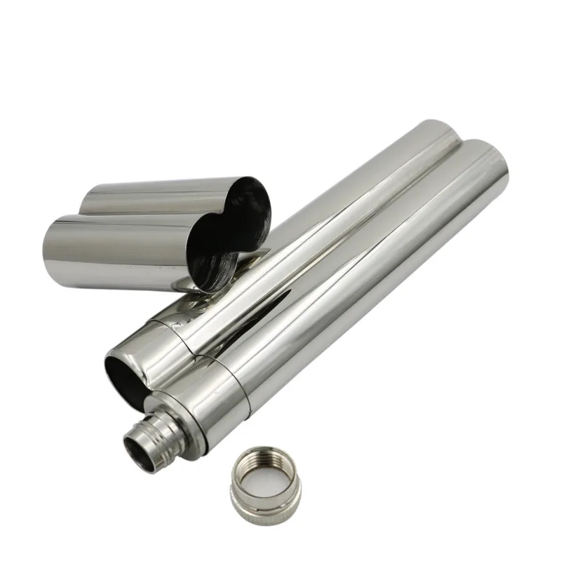 

Alalinong 304 Stainless Steel Cigar Case&Hip Flasks Cigar Box 2 Oz Hip Flask Portable Seal Moisture Tube with Funnel