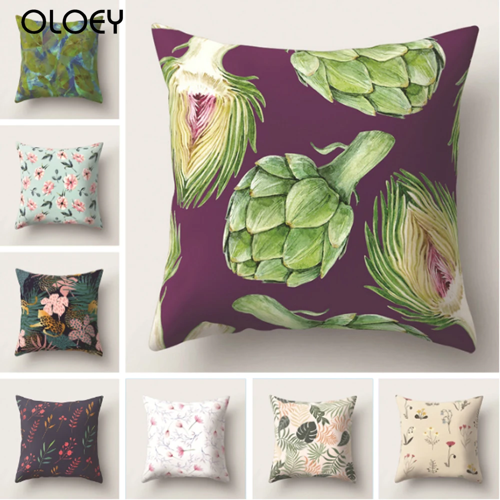 Пейзаж наволочка из полиэстера завод тропического леса узорчатый Чехол Диван