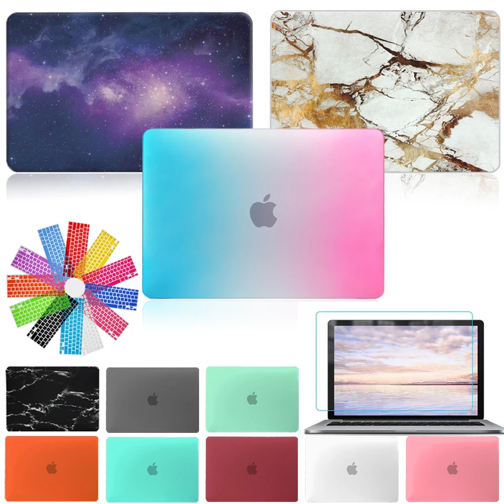 Чехол для ноутбука MacBook Pro Air 11/12/13/15/16 дюймов прозрачный Жесткий Защитная пленка