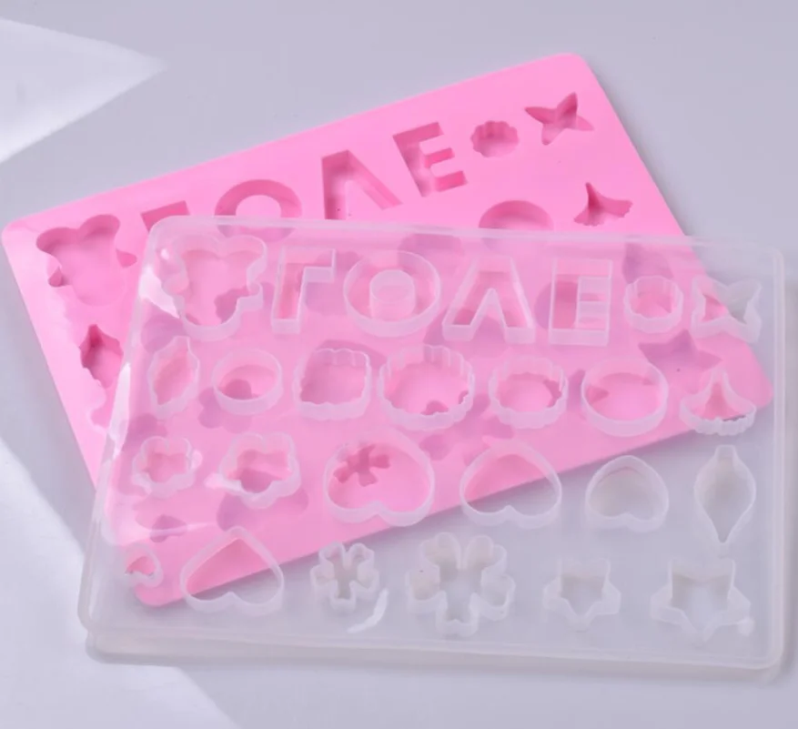 

Epoxy Mold Crafts Souvenir Alphabet Love Heart Star Pendant Shape DIY Silicone Epoxy Resin Candle Decorative Accessories