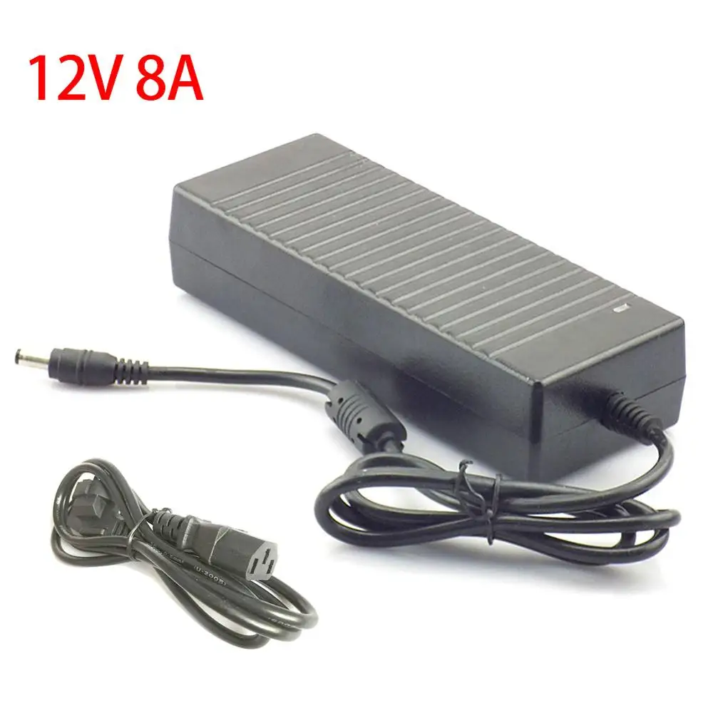 AC DC 240V 12V 3a 4A 5A 6A 8A US EU Plug 5 5mm x 2 LED адаптер питания зарядное устройство для