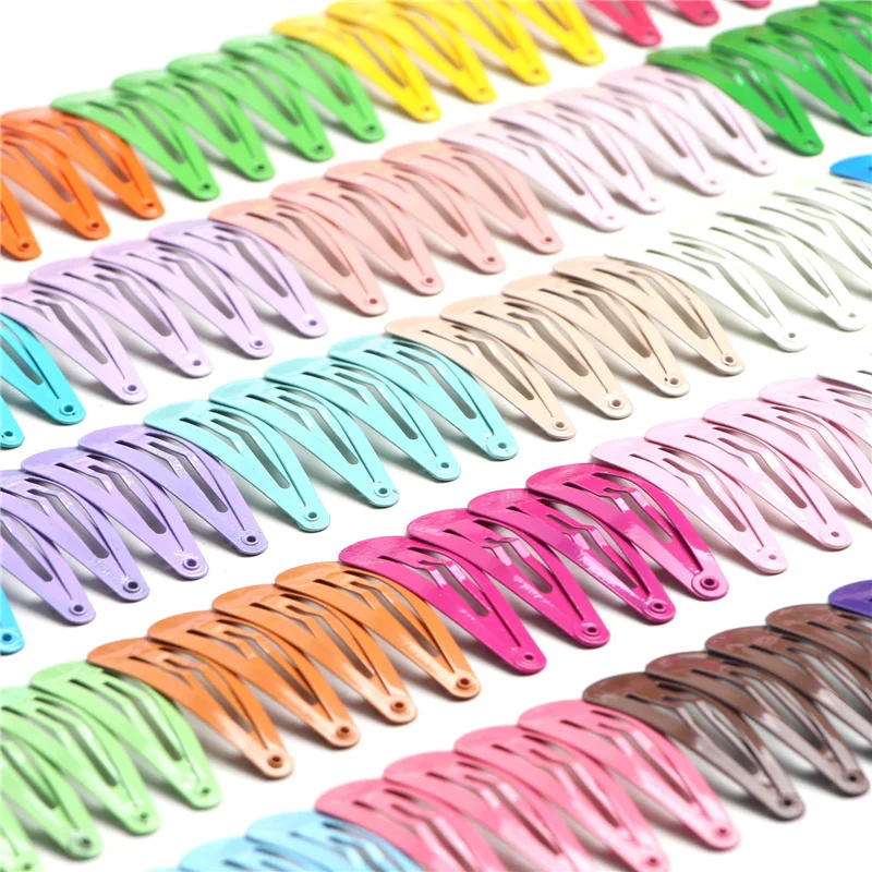 

50Pcs/Lot Korean Style Girls Hair Accessories Dripping Hairclip Candy Color Hair Clip Cute Barrette Paint BB Hair Clip for Kids