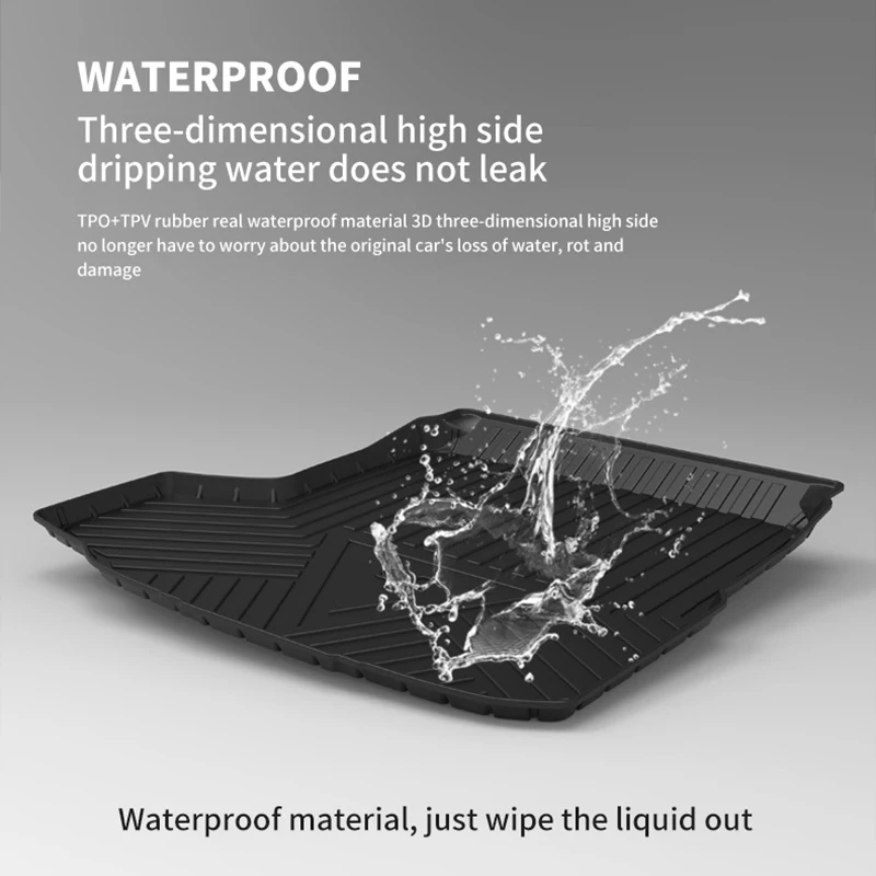 

Car Trunk Mat For Hyundai I10 Dustproof Waterpoof Easy Clean TPO TPV Back Trunk Mat