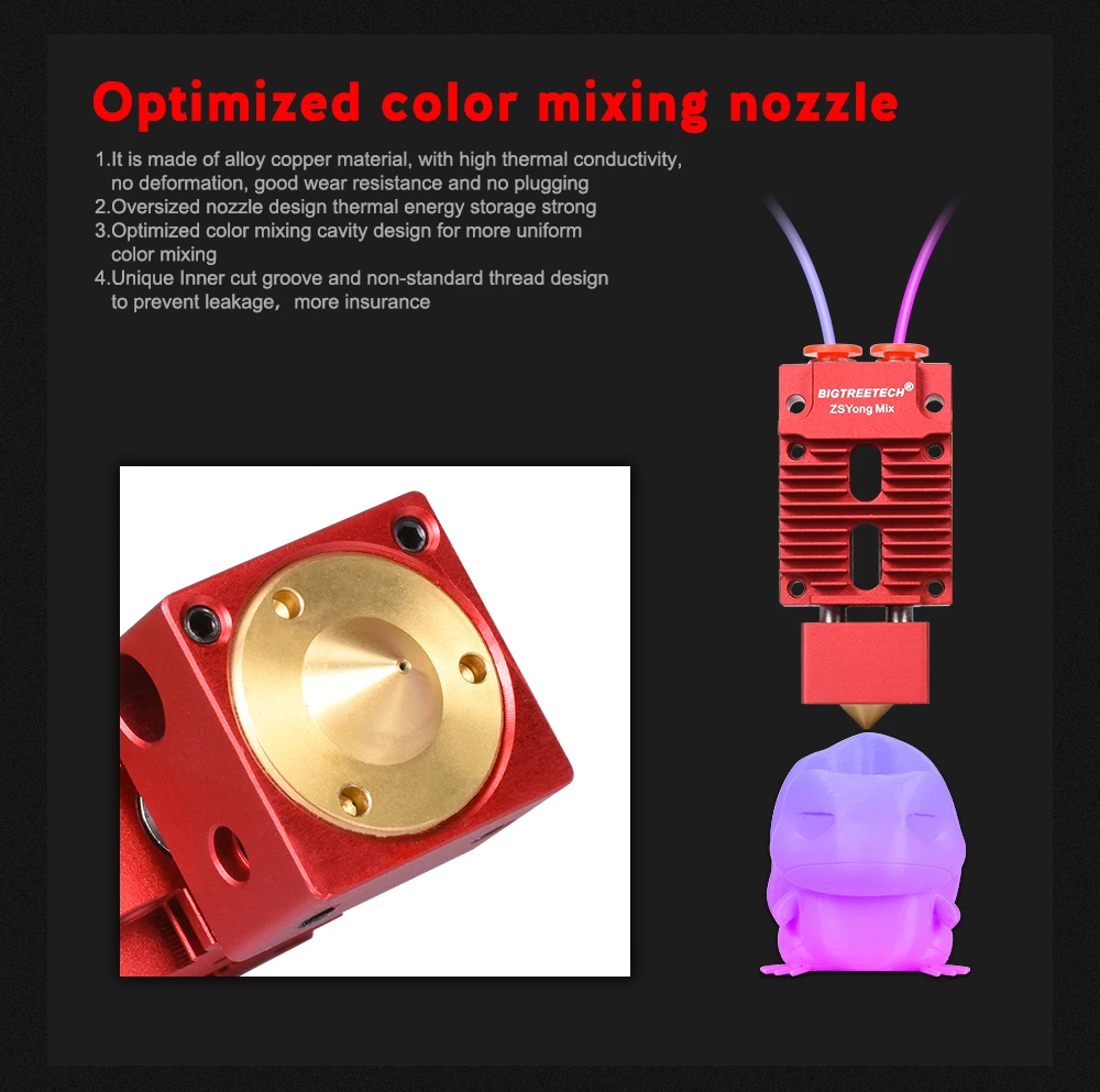 BIGTREETECH 2 в 1 из Hotend смешанные цвета 12 В/24 В 1,75 мм нити Боуден Экструдер 3d части принтера VS V6 Hotend для Titan MK8