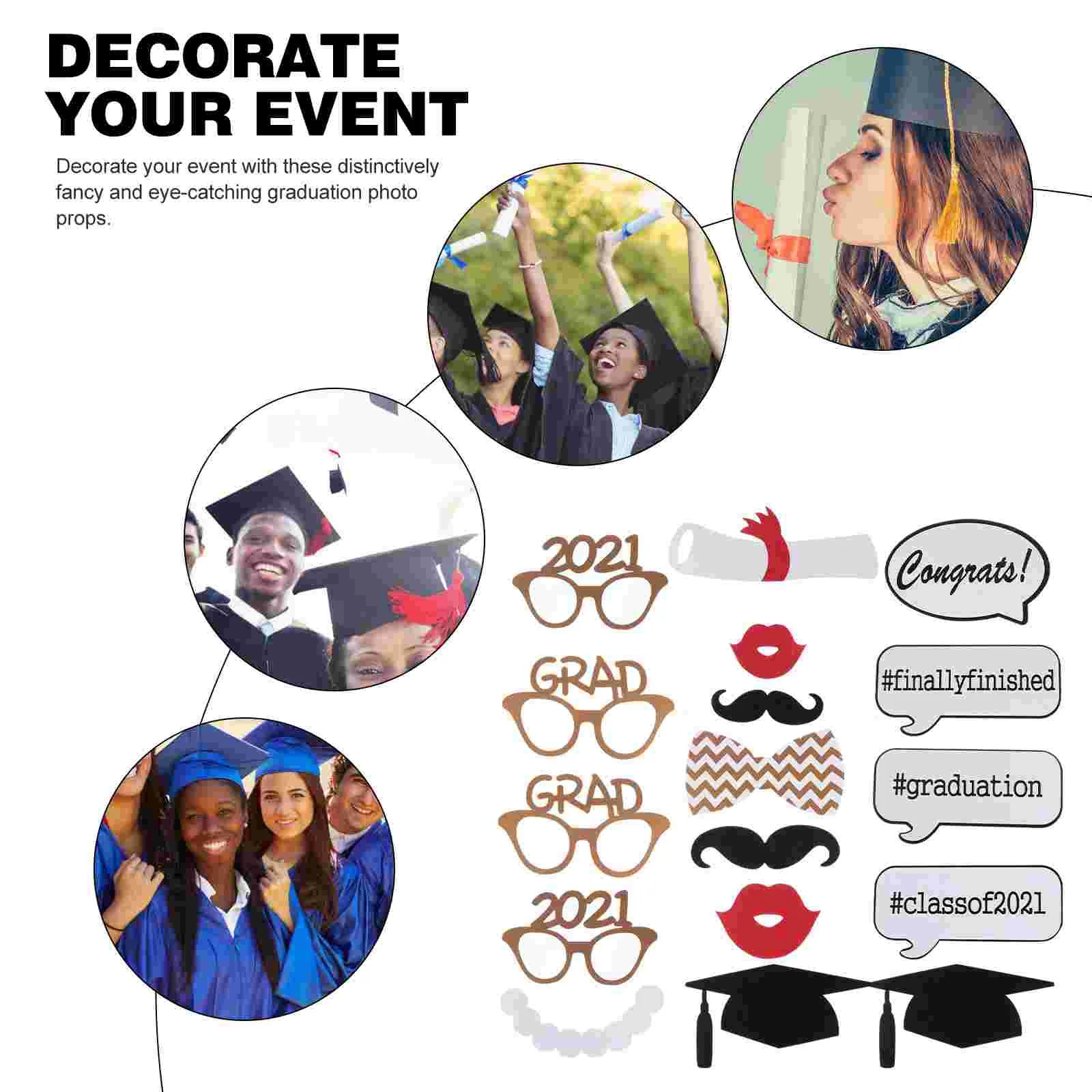 

17pcs Graduation Celebration Paper Photo Booth Photo Props Suit Supply