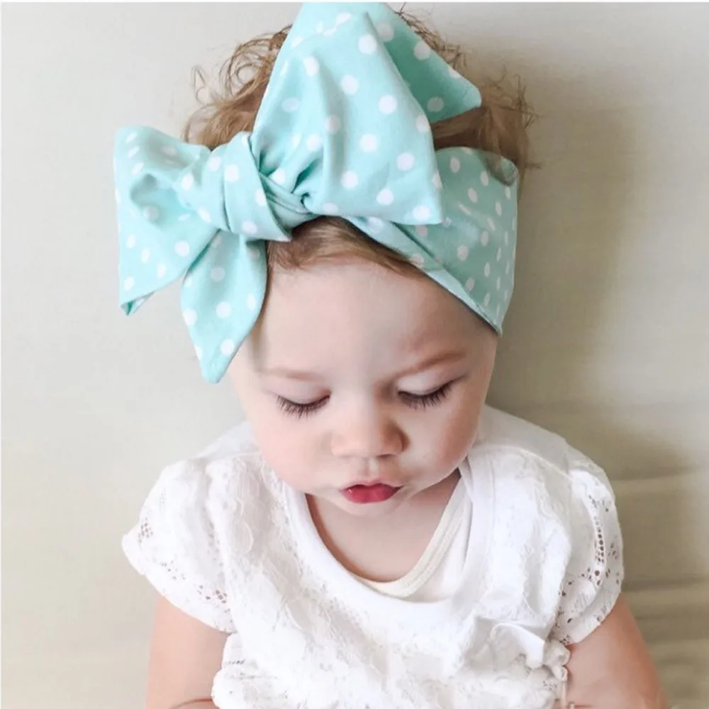 

Cute Big Bow Hair Band Baby Head Accessories Floral Dot Handmade Kids Hair Fashion Girls Hairband Headwear Baby Girls Head Band