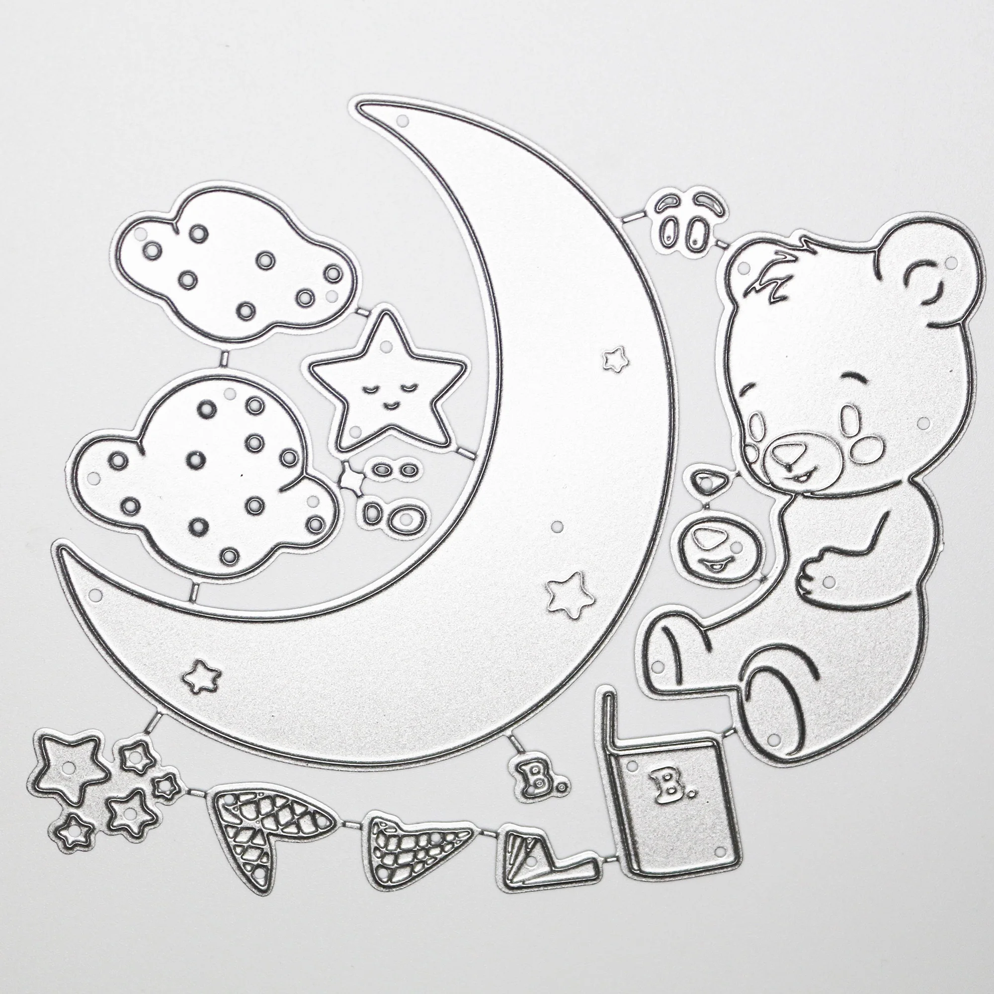 Кукольные штампы Moon Animal звезда чтение медведь металлические для резки