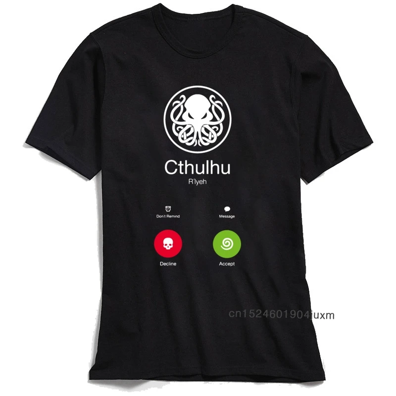Футболка с надписью CALL OF CTHULHU новинка дизайнерская футболка для мужчин 100%