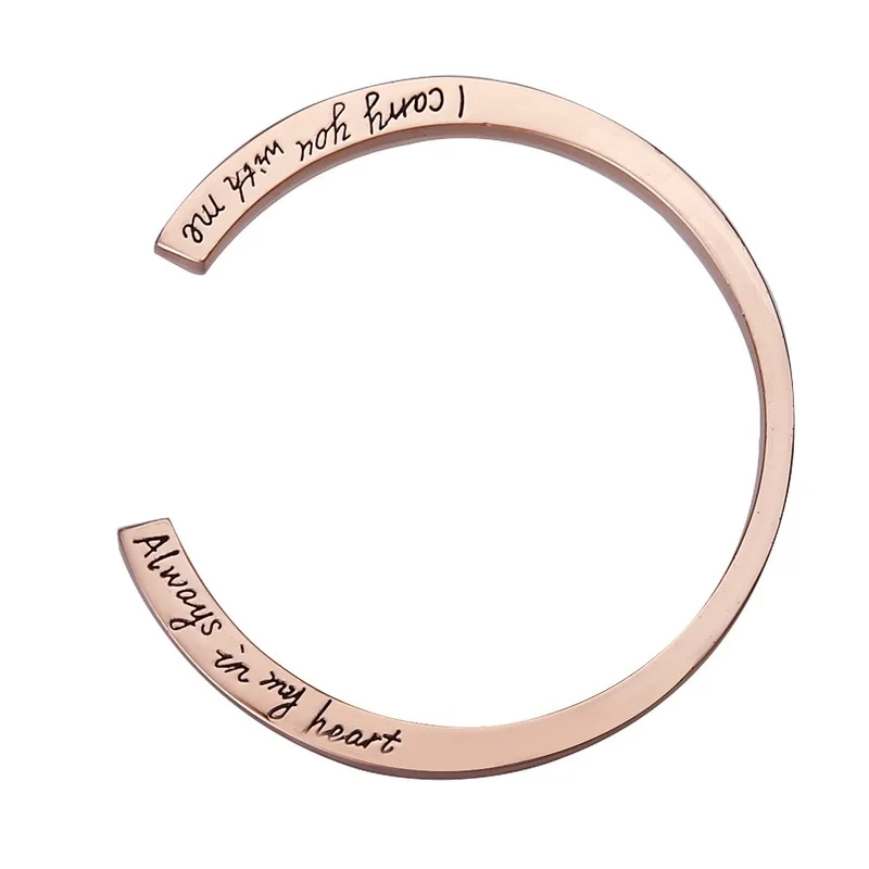 

Men Women Urn Jewelry Bangle Bracelet Open Lettering Stainless Steel Bangles Cremation Ashes Urn Memorial Bracelets Unisex HOT
