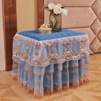 1 pc lace bedside table cover dust proof cabinet cover home decor bed spreads small square luxurious princess wind cabinet cover