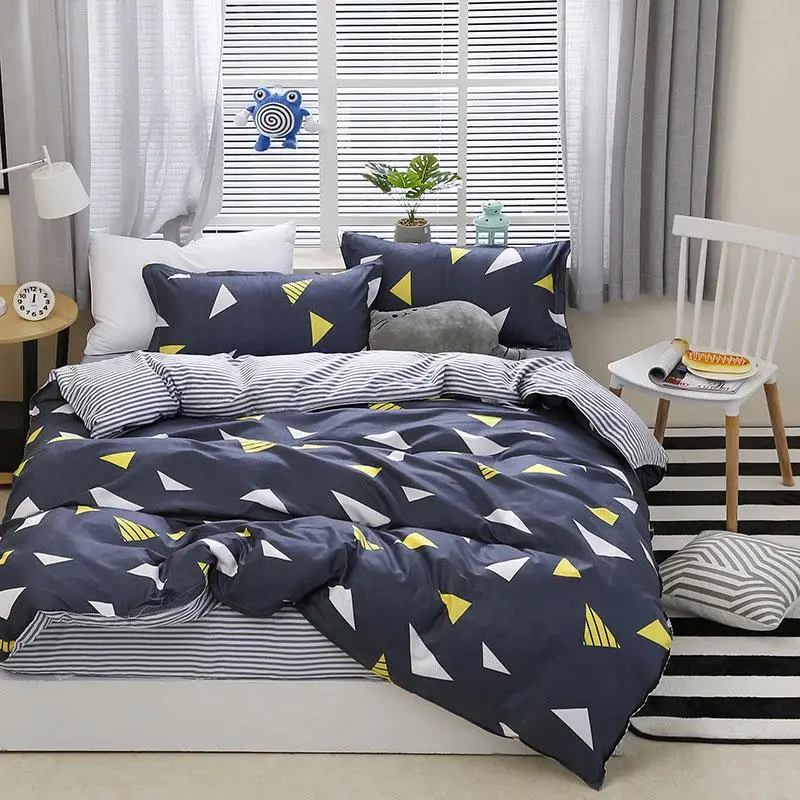 

37Geometric 4pcs Girl Boy Kid Bed Cover Set Duvet Cover Adult Child Bed Sheets And Pillowcases Comforter Bedding Set 2TJ-61020