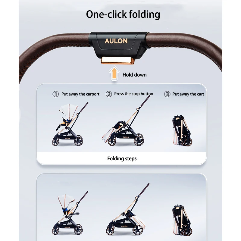 Детская коляска AULON Rainbow двусторонняя высокий Ландшафтный Легкий складной зонт с