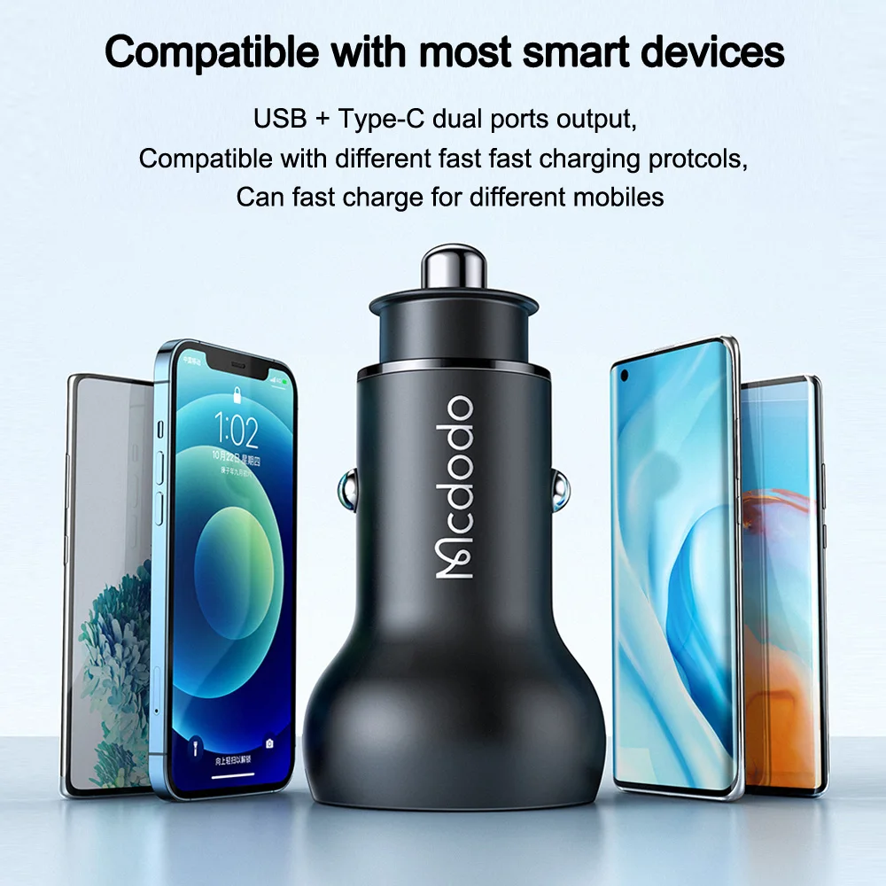 Mcdodo PD 45 Вт USB Автомобильное зарядное устройство для iPhone 11 12 Pro Xs Max Huawei P50 Samsung S20 Type C