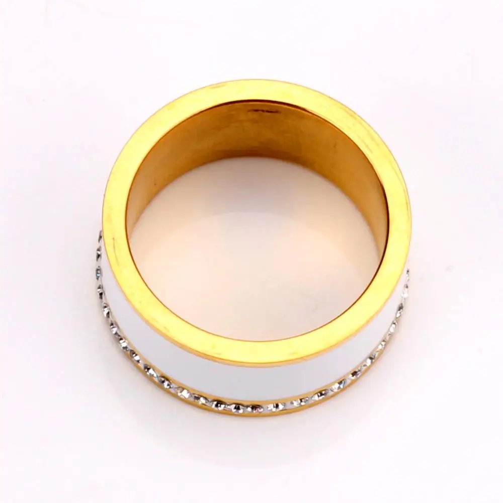 Роскошное кольцо из нержавеющей стали с круглым кристаллом 10 мм|Кольца| |