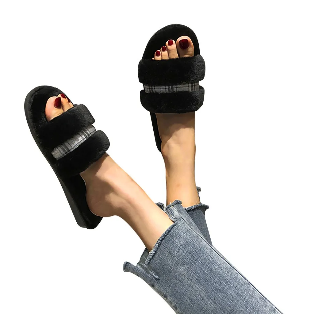 Домашние тапочки женские теплые клетчатые однотонные плюшевые мягкие шлепанцы 38