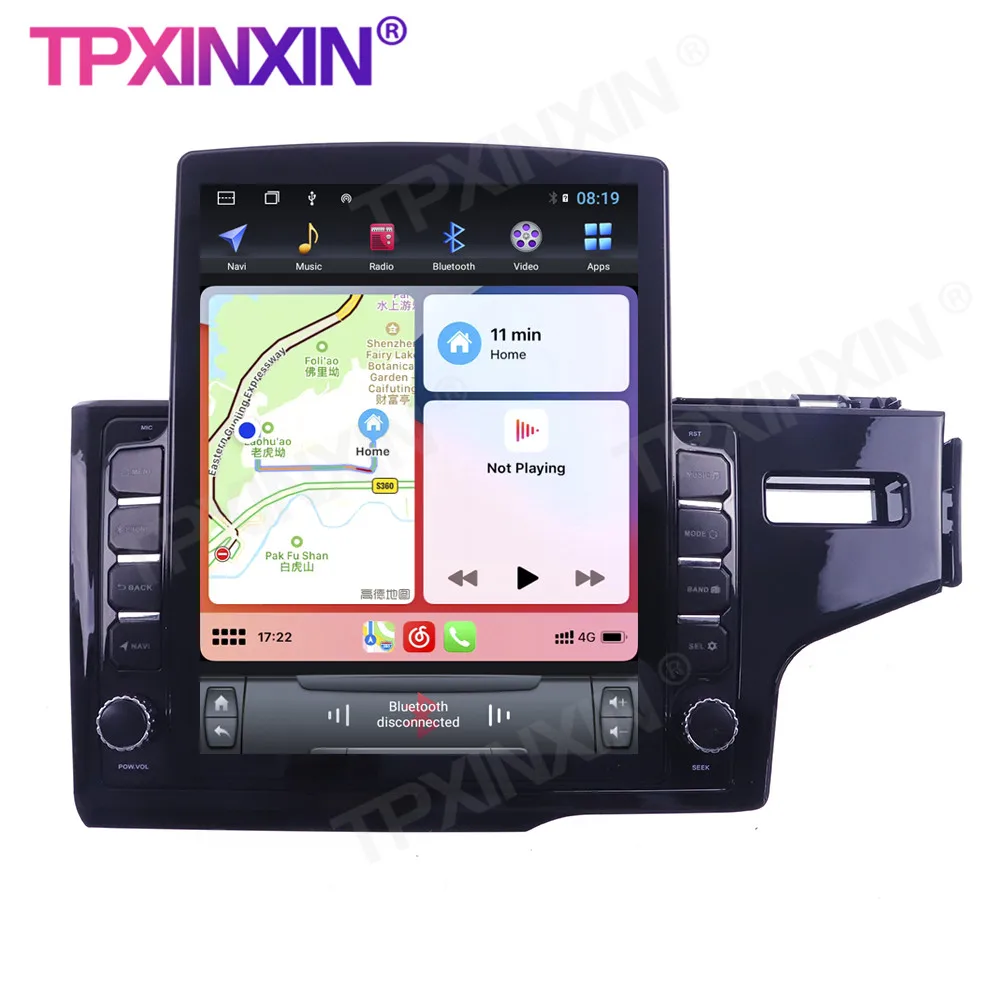 구매 자동차 GPS 네비게이션, 무선 카플레이 터치 스크린 스테레오 수신기, 혼다 핏 RHD 2014-2017 안드로이드 6 + 128GB 용