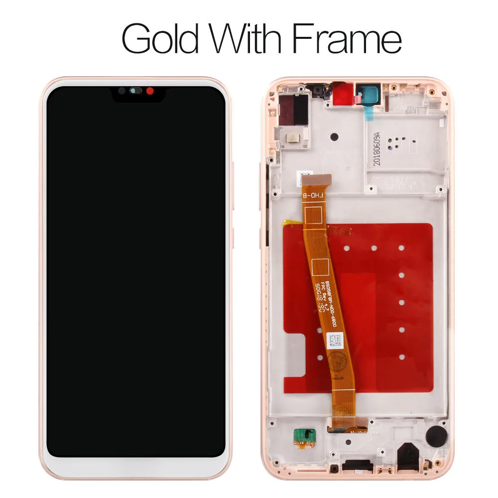Gold with Frame 5,8" ЖК-дисплей для huawei P20 Lite, сенсорный экран с рамкой для huawei P20 Lite, ЖК-ane-lx3 huawei Nova 3e - Цвет: Gold with Frame