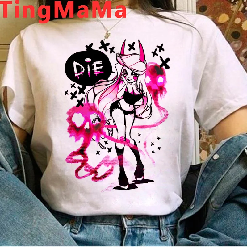 Футболка женская с японским аниме Харадзюку милая рубашка в стиле панк