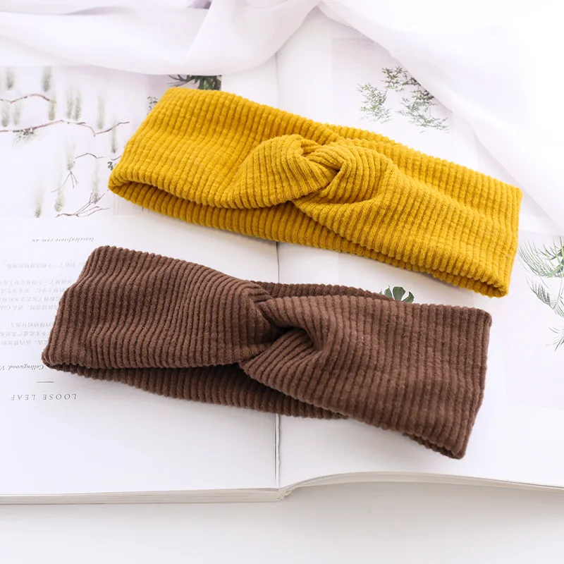 

Women Girls corduroy Knot Cross Elastic Headband Hairband Hair Accessories Head wear
