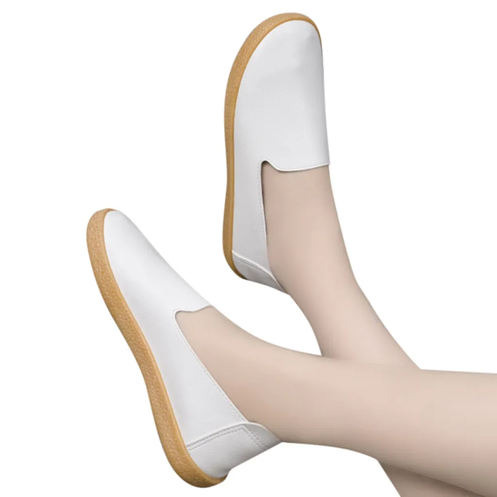 

2019 Flat Shoes Women Pu Leather White Flats Female Casual Boat Shoes Slip On Loafers Women Comfortable Flats