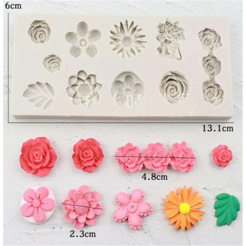 

Fondant Mould Cake Flower Icing Mold Silicone Rose Leaves Lace Decorating Baking Mold Craft