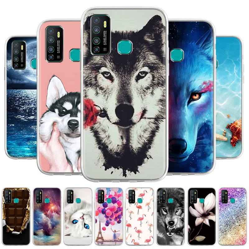 

For Infinix Hot 9 Case TPU Soft Silicone Case Capa On Infinix Hot 9 Pro Note 7 Lite 6.6 inch Animal Flower Back Cover Fundas
