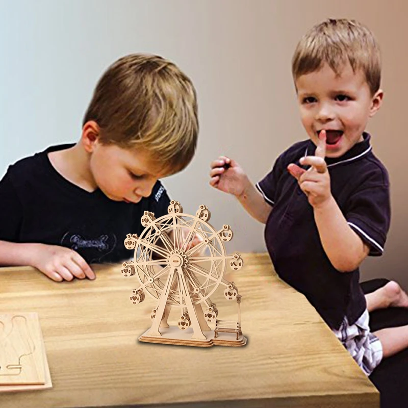 

DIY-KIT 3D DIY Craft Ferris Wheel Puzzle Game Wooden Model Building Kits Popular Educational Toys Gifts For Children Adult TG