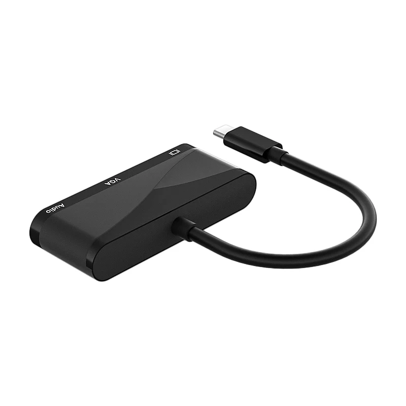 Адаптер 3 в 1 USBC-HDMI 4K 30 Гц USB 3.1 Тип C аналогичен VGA 1080P HDTV 5 мм аудио-и видеоконвертеры