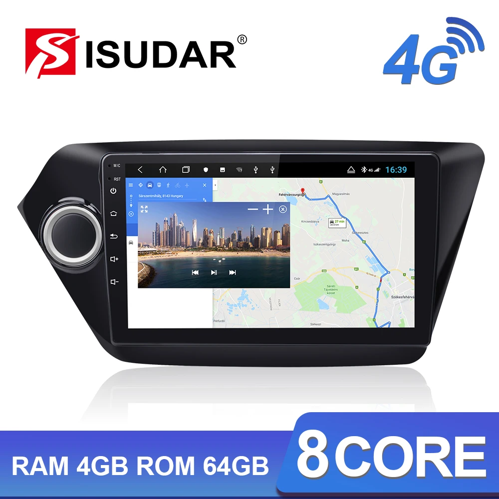 Isudar H53 4G Android 1 Din Авто Радио Для KIA/K2/Rio автомобильный мультимедийный плеер Восьмиядерный ОЗУ 4 Гб ПЗУ 64 Гб gps USB DVR камера DSP