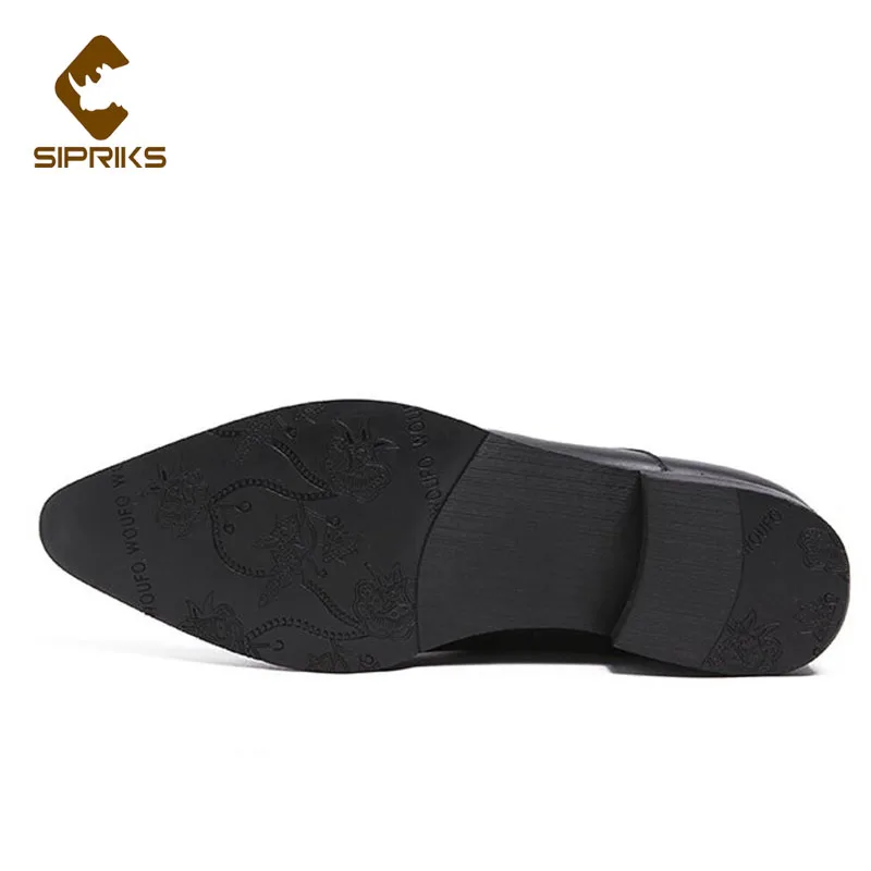 Sipriks 38 46 Коричневая Кожаная двойная молния Ковбойские сапоги мужские Черные