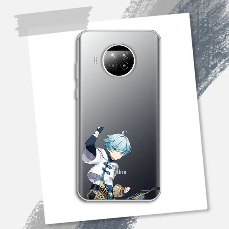 

Genshin impact game Fashion design Phone Case Transparent for Xiaomi Redmi note 10 t 8 9 pro lite 11