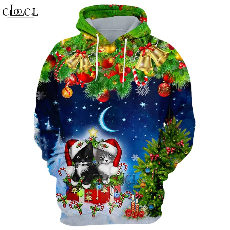 

HX New Merry Christmas 3D Printed Hoodie Oversized Women Men Sweatshirts Long Sleeve Pullover Fashion Casual Sport Hoodies