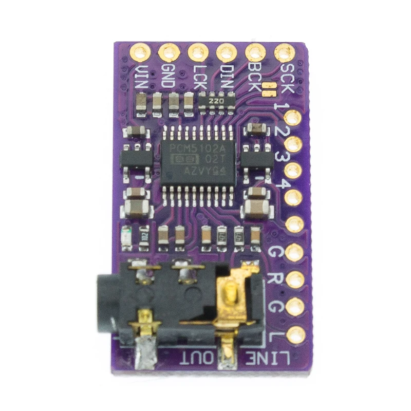 Интерфейс I2S PCM5102A DAC аудио декодер GY PCM5102 плеер модуль для Raspberry Pi pHAT формат плата