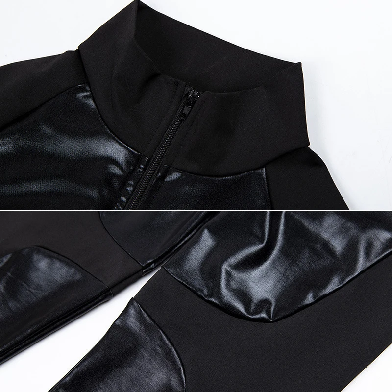 

Sexy Jumpsuit Fitness Patchwork Women Tracksuit Sportswear Stretch Leggings Workout ZIPPER Romper Female Bodysuit Autumn Winter