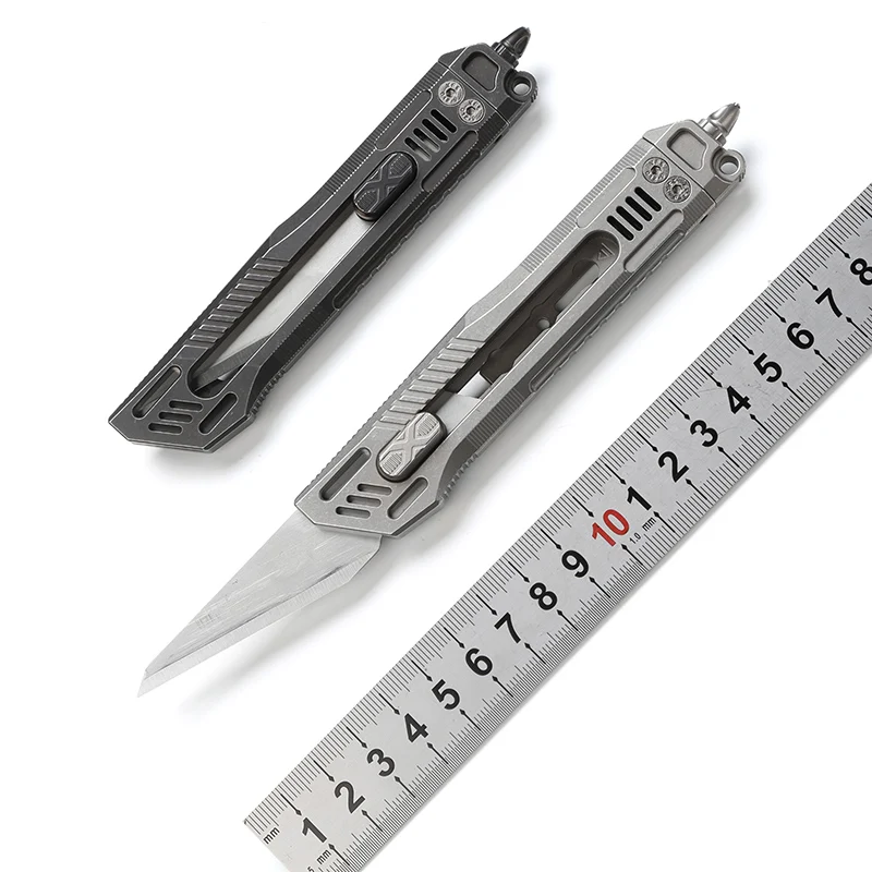 Районный нож для резки бумаги оригинальный титановая ручка лезвие из