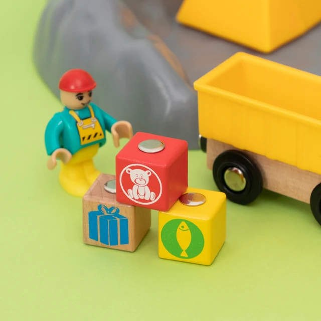 Wooden rail fitting children's large tower crane goods crane crane construction tower