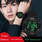 Часы наручные SYNOKE мужскиеженские электронные, цифровые ударопрочные, в стиле милитари, водонепроницаемость 50 м