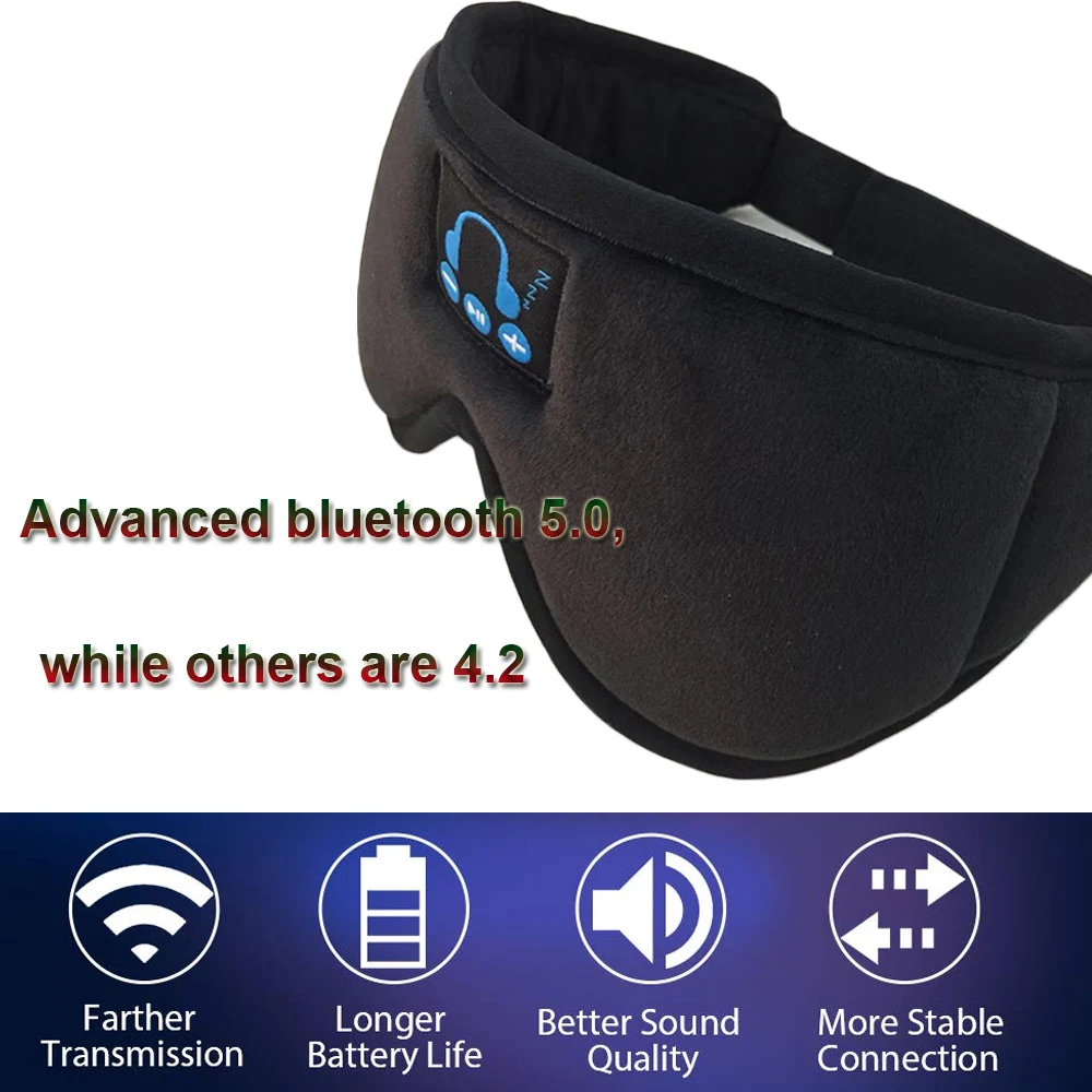 3D наушники JINSERTA Bluetooth 5 0 маска для глаз мягкая стерео Музыкальная гарнитура с