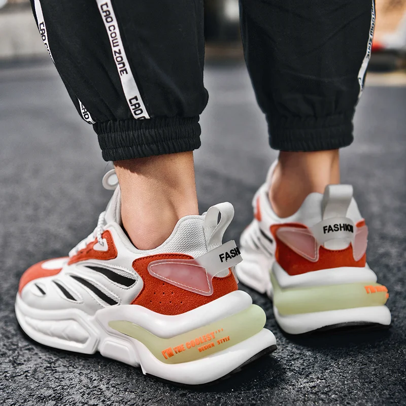 

Lcxmnd Thick-soled fluorescent inner increase Daddy shoes, coconut A+